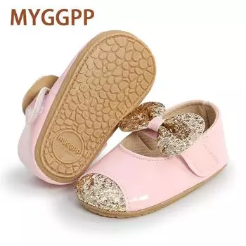 MYGGPP Обувь принцессы с бабочками и блестками Детская обувь Детская обувь Обувь на мягкой подошве Обувь для малышей 11cm золотой