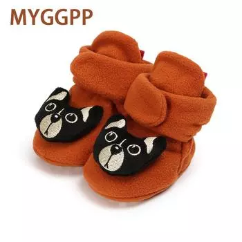 MYGGPP Осень / зима Детская хлопчатобумажная обувь Теплая обувь Детская обувь Мягкий низ Обувь для малышей 0-1 лет 11cm чёрный