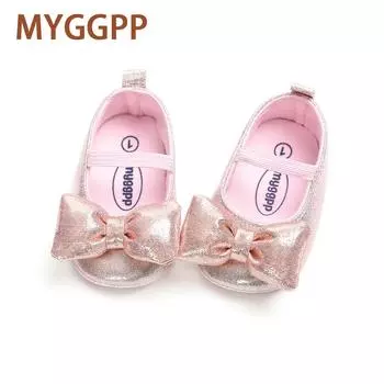 MYGGPP/От 0 до 1 года, детская обувь принцессы с большой бабочкой, обувь с мягкой подошвой, обувь из искусственной кожи, обувь для малышей с мягкой подошвой 11cm красный