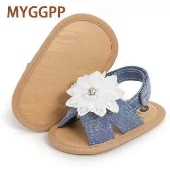 MYGGPP Весенне-летние детские сандалии с бисером Детская обувь Обувь для малышей на мягкой подошве 11cm белый