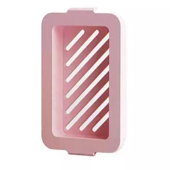 Мыльница 2 в 1 Высокоэластичная сетка Кейс для мыльных пузырей Дренаж Двойные слои Хранение для мыла и губки AVE розовый