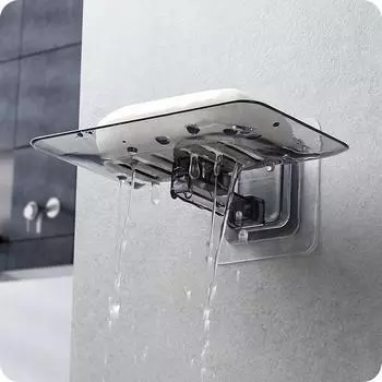 Мыльница без сверления настенная двухслойная подставка для мыла губка для мыла аксессуары для ванной комнаты мыльницы самоклеющиеся белый