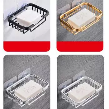 Мыльница Держатель для мыла Бесшовный всасывающий слив Мыльница Черная стена Мыло без дырокола 13*3*9cm