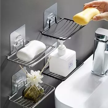Мыльница для душа из нержавеющей стали, держатель для подноса, настенный клей, мыльница, контейнер, органайзер, принадлежности для ванной комнаты