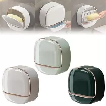 Мыльница для слива в ванную, настенная мыльница из АБС-пластика с крышкой, водонепроницаемая мыльница, ящик для хранения тарелок, дорожный органайзер, чехол для хранения