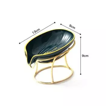 Мыльница для ванной комнаты, держатель для мыла для душа с металлическим кронштейном, слив, переносная в форме листа, подставка для мыла для туалета, поднос для раковины