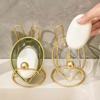 Мыльница для ванной комнаты с металлическим основанием, мультяшный держатель для слива мыла, ящик для хранения кухонной губки, пластиковый контейнер для мыла, органайзер для ванной комнаты