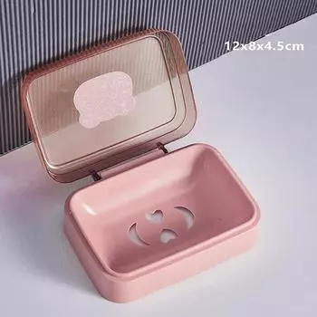 Мыльница для ванной с крышкой, домашняя пластиковая мыльница, которая сохраняет мыло сухим, мыльница, переносная мыльница для путешествий, контейнер для хранения мыла розовый