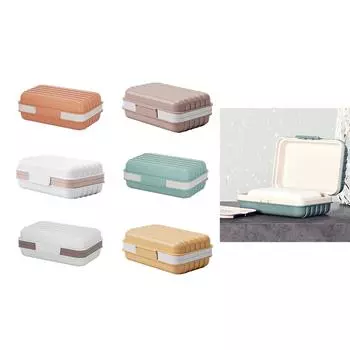 Мыльница для ванной с крышкой, домашняя пластиковая мыльница, герметичная, сохраняет мыло сухим, контейнер для мыла, необходимые принадлежности для кемпинга 1