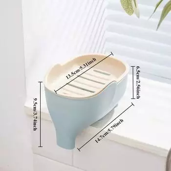 Мыльница двухслойная креативная дренажная подставка для хранения мыла для душа четыре цвета портативная губка для ванной кухни