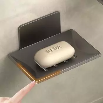 Мыльница из алюминиевого сплава для ванной комнаты, настенный держатель для губки и мыла, органайзер, аксессуары, кухонный держатель для мыла серый