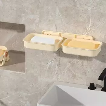 Мыльница Yousheng Light Luxury Style настенная съемная двухслойная мыльница с простой установкой без проколов белый