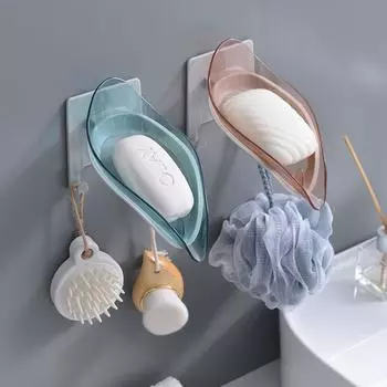 Мыльница Мыльница Настенная сливная полка для хранения в ванной комнате Держатель для мыла без перфорации синий