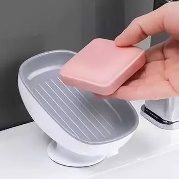 Мыльница на присоске для дома Роскошная мыльница на присоске Дренажная для ванной комнаты Аксессуары для ванной