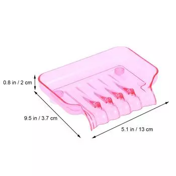 Мыльница на присоске Ярко-розовая Полый дизайн Водосток Инструмент для ванной комнаты Сильная несущая способность Портативная мыльница-органайзер