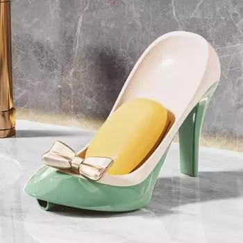 Мыльница на высоком каблуке, креативная туалетная бумага для дома, настольная мыльница, легкая, роскошная, с присоской, полка для хранения, украшение чёрный