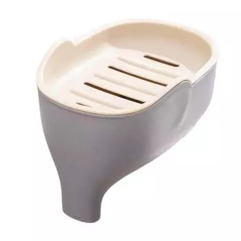 Мыльница Нескользящая конструкция Легко чистить Двухслойная Универсальная мыльница с дренажными отверстиями Украшение для ванной комнаты серый