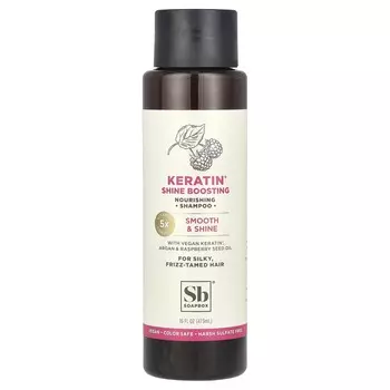 Мыльница, Питательный шампунь, Кератиновый блеск, для вьющихся, тусклых волос, 16 жидких унций (473 мл)