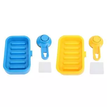 Мыльница с присоской, вместимость 3 кг, самоосушающая, без сверления, съемная, настенная, с присоской H Blue