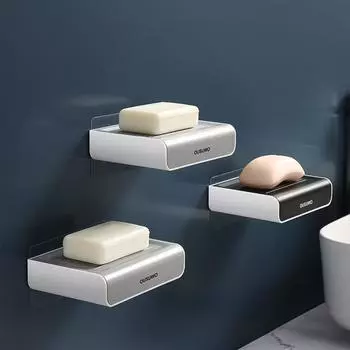 Мыльница Самоосушающийся держатель для мыла для душа Без сверления Настенный держатель для мыла для душа Ванна для ванной комнаты серый