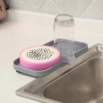 Мыльница Силиконовый Поддон Раковина Со Сливным Носом Многоразовая Легко Чистится Столешница S
