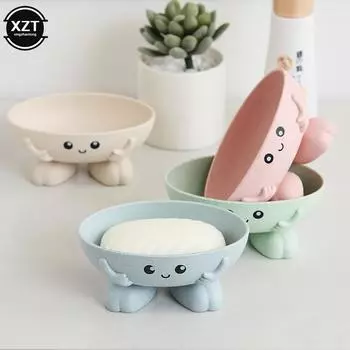 Мыльница, симпатичная мыльница для детей, детская креативная мыльница, симпатичная мыльница, стойка для душа, ванной, кухни, столешницы светло-зеленый