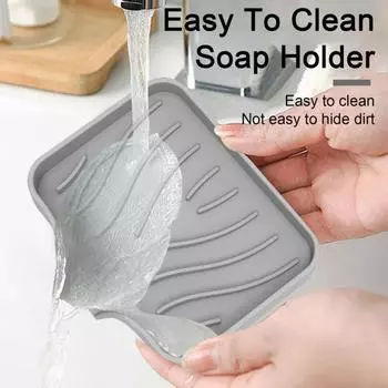Мыльница Супер присоска Легко чистится Устойчивый к деформации Не требующий перфорации Быстросохнущий Самодренирующийся лоток для мыла белый