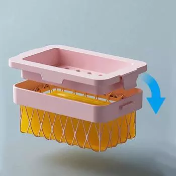 Мыльница Высокоэластичная сетчатая мыльная пена Коробка Многоцелевая пенная мыльная пена Контейнер для слива мыла Аксессуары для ванной комнаты розовый