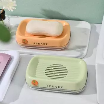 Мыльница в скандинавском стиле с противоскользящим дном и сливом для воды, двухслойная дорожная мыльница, гаджеты для ванной комнаты белый