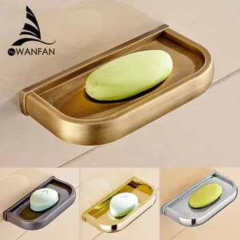 Мыльницы из цельной латуни, настенный держатель для мыльницы для хранения в ванной комнате, аксессуары для ванной комнаты, черная мыльница F81359 золотистый