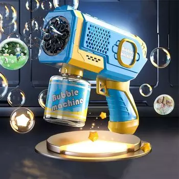 Мыльные пузыри, электрическая автоматическая светодиодная лампа для утечки пузырей, версия для дня рождения с сетчатым мешком для хранения, подарочная версия, сумка-базука, пистолет, профилактика,