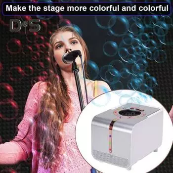 Мыльные пузыри, электрическая мыльная машина со светодиодной подсветкой, простая в использовании, работающая от батареек или от сети, для игрушек на день рождения в помещении и на открытом воздухе серебряный