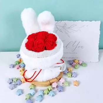 Мыльный цветок Кроличьи ушки Ароматизированный навсегда День рождения Дом Свадебные украшения Подарок на День матери