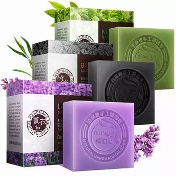 Мыло Bioaqua Bamboo Charcoal Soap Matcha Soap Lavender Cleansing Essential Oil Soap Beauty Skin Handmade Weel Cosmetics Aloe