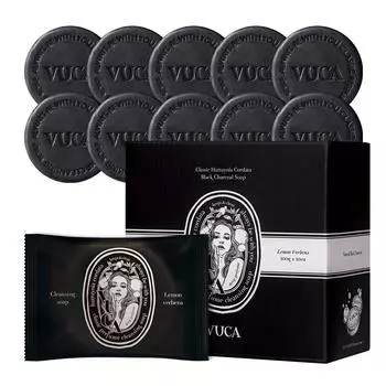Мыло Buca Classic Houttuynia cordata с черным углем и ароматом вербены лимона, 100г, 10 шт.