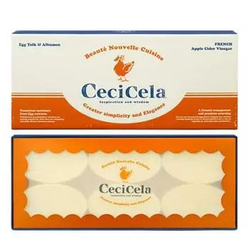 Мыло CeCella Beauty Bar с яйцом и французским нормандским яблочно-кедровым уксусом, 6 шт., 51 г