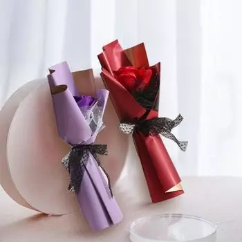 Мыло Цветок Эстетический DIY Лента Лук Современный Бизнес Подарок Моделирование Розы для Дома 20cm кофейный