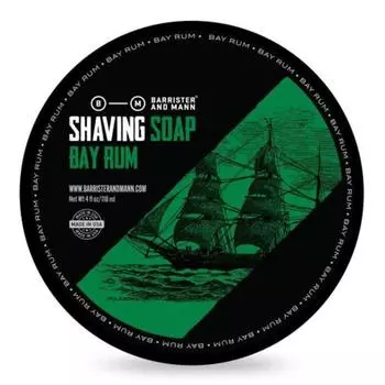 Мыло для бритья Barrister and Mann, роскошное, густое, кремовое, с ванилью, кедровыми и кожаными нотами, для эффективного ухода за мужчинами 1 x 113,4 г