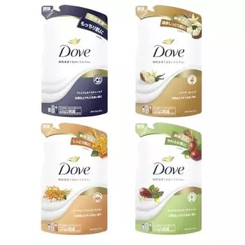 Мыло для тела Dove (Гель для тела) Сменный набор ассорти Moist 330 г x 4 шт. Увлажнение, масло ши, османтус, масло жожоба