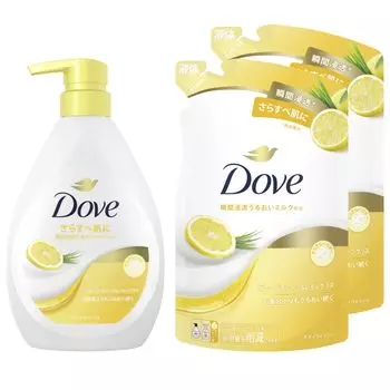 Мыло для тела Dove с ароматом грейпфрута и лемонграсса, сменный блок 470 г, 330 г x 2 шт. (Гель для тела) + +