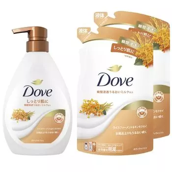 Мыло для тела Dove с рисовым ферментом и османтусом, сменный блок 470 г, 330 г x 2 шт. (Гель для тела) + +
