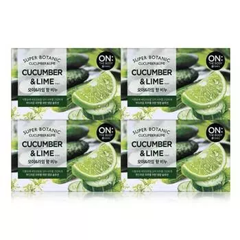 Мыло для тела Super Botanic Огурец и Лайм, 80г, 4 шт.