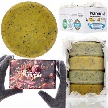 Мыло для женщин — Увлажняющее мыло для сухой кожи — С органическими эфирными маслами — Подарочный набор натурального мыла для лица и тела — 4 х 100 г, по 3,53 унции каждое Box of 4 Soaps 100g Each