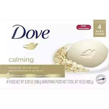 Мыло Dove Calming Beauty с ароматом овсянки и молока, 106 г, 4 шт.