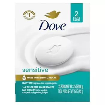 Мыло Dove для чувствительной кожи, 106 г, 2 шт.