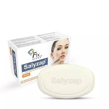 Мыло Fixderma Salyzap с салициловой кислотой, маслом чайного дерева и витамином E | Мыло от прыщей для склонной к прыщам и жирной кожи | Без парабенов - 75 г (Пакет из 1)