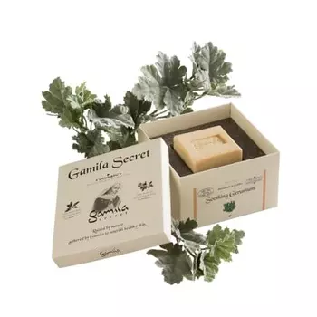 Мыло Gamila Secret с геранью. Срок годности около 3 месяцев. Мыло ручной работы для очищения лица. Кусковое мыло с оливковым маслом и травами. Увлажняющее очищающее средство для лица.