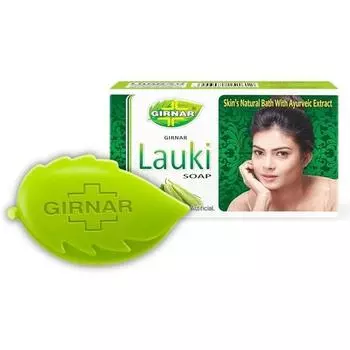 Мыло Girnar Lauki | Мыло без талька | Мыло класса А для увлажненной кожи | 100 г | Упаковка из 4 шт.