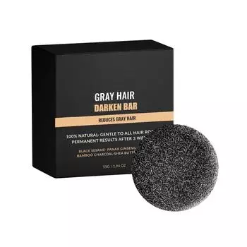 Мыло Grey Hair Reverse Mane Grey Reverse Soap Reverse Shampoo Soap Reverse White Hair Soap Shampoo White Hair Reverse Soap WhiteHair Shampoo Soap 55g чёрный