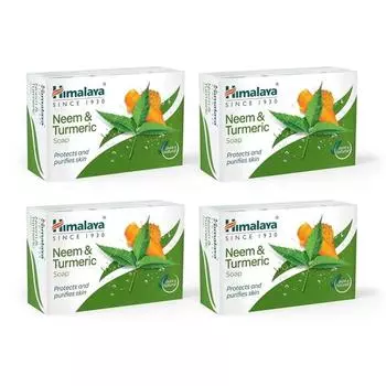 Мыло Himalaya Herbals с нимом и куркумой, 125 г (Пакет из 4) с пакетом Value Pack сэкономьте 20 рупий
